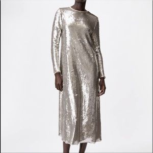 Zara Sequin Knit Dress